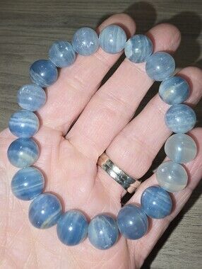 10mm Blue Calcite/Onyx Bracelet